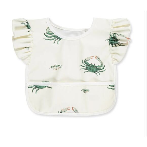 MILKBARN Coastal Crab Ruffle Pocket Bib NWT - Picture 1 of 6